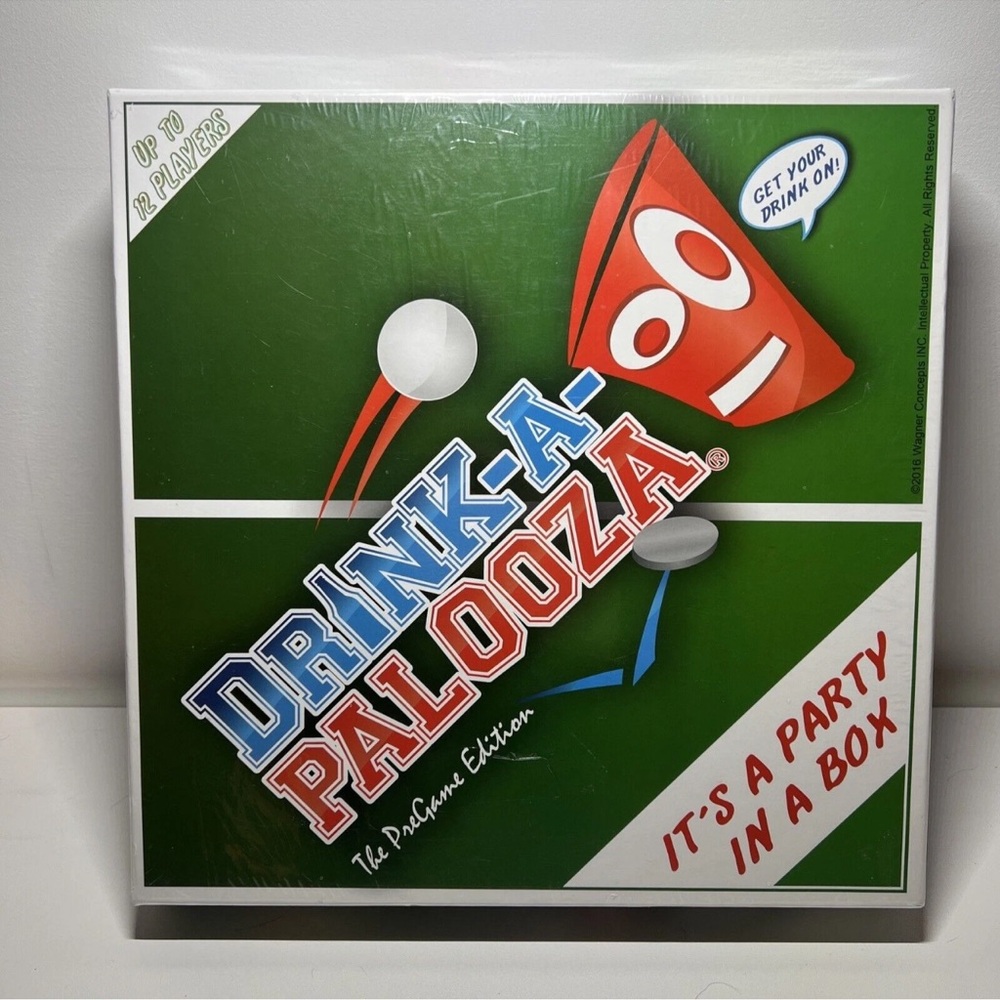 Drink-A-Palooza Adult Drinking Party Game Pregame Tailgating Pong Cards Quarters